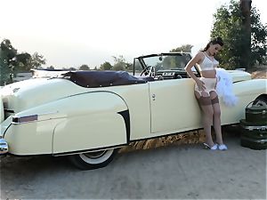 Lana Rhoades vintage car vag play