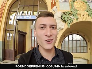bi-otches ABROAD - Russian tourist babe gulps spunk