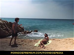 PORNDOE PEDIA marvelous dark-hued babe beach fucky-fucky tutorial